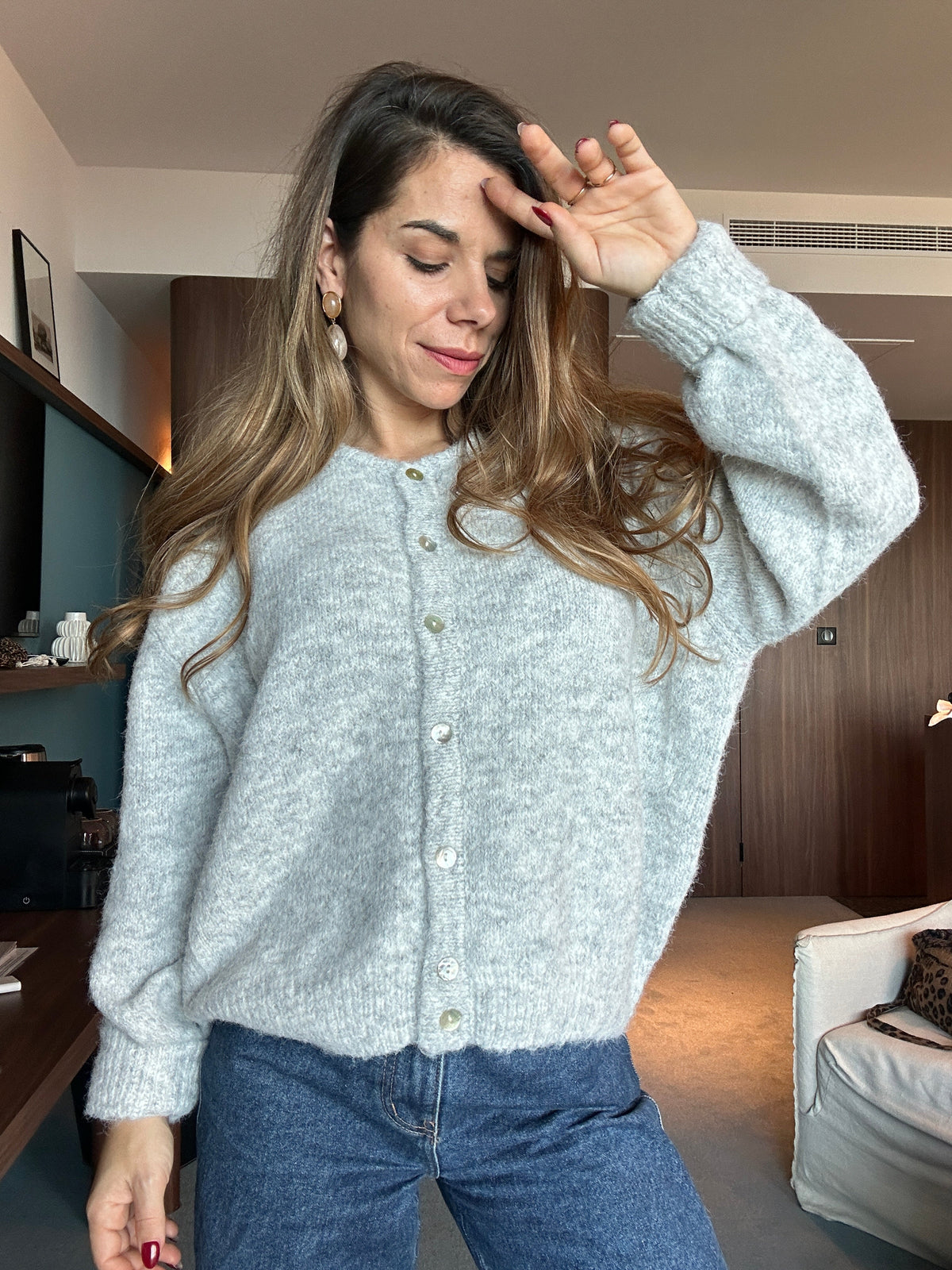 Cardigan Charlie gris clair