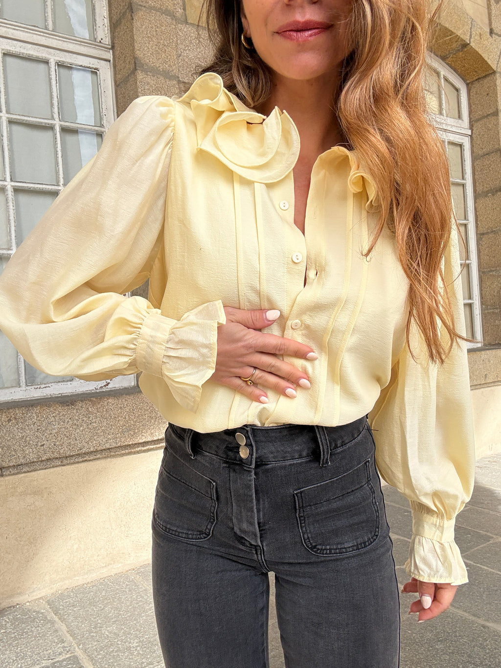 Blouse Brune jaune pâle