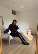 Robe En Velours Hortense Chocolat