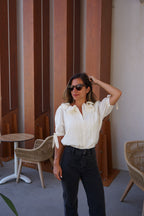 Mini Blouse Brune Beige