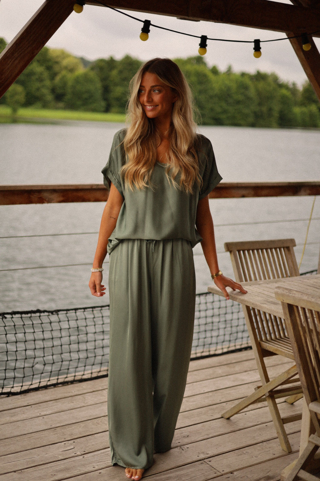 Pantalon Satiné Julya - Kaki
