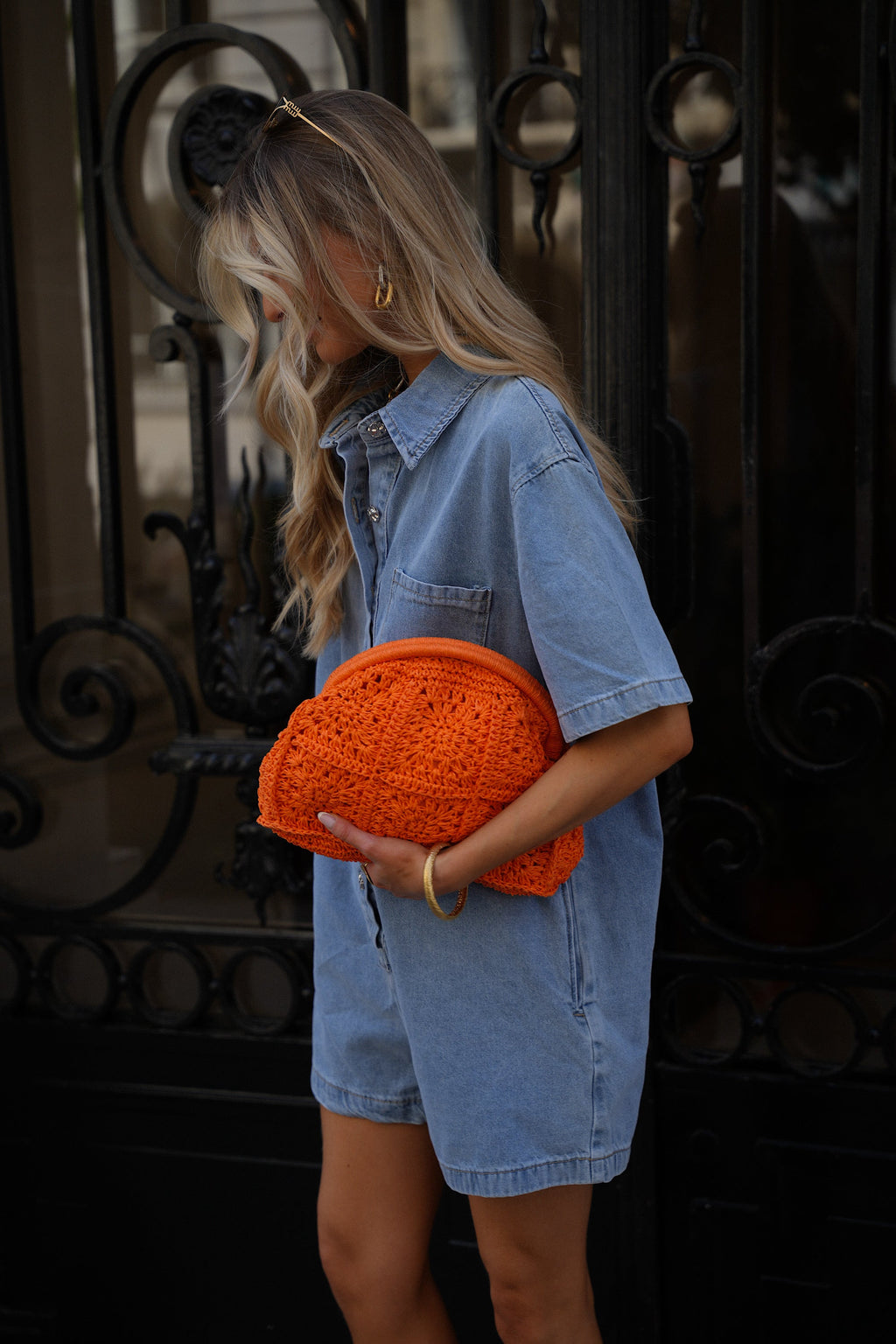 Sac En Paille Noria - Orange