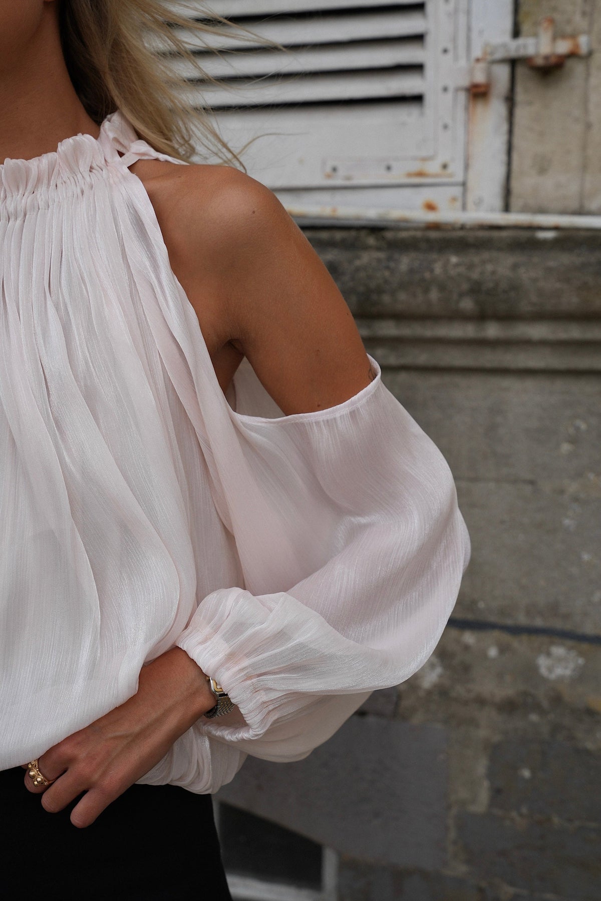 Octavia Cut-Out Blouse - Cream