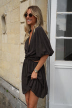 Enola Short Dress - Chocolate