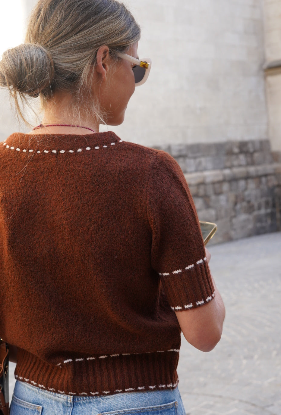 Gauthier Brown Short Sleeve Vest