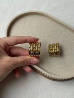 Boucles D’Oreilles Givenchy Vintage - Maillons Tressés Dorés