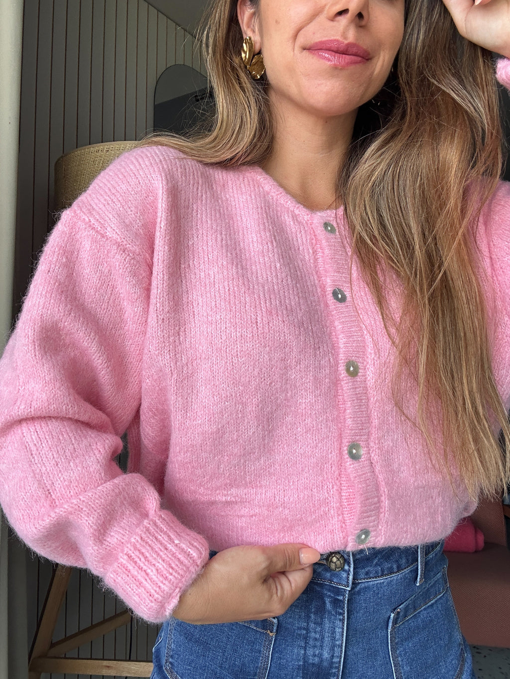 Cárdigan Charlie rosa chicle