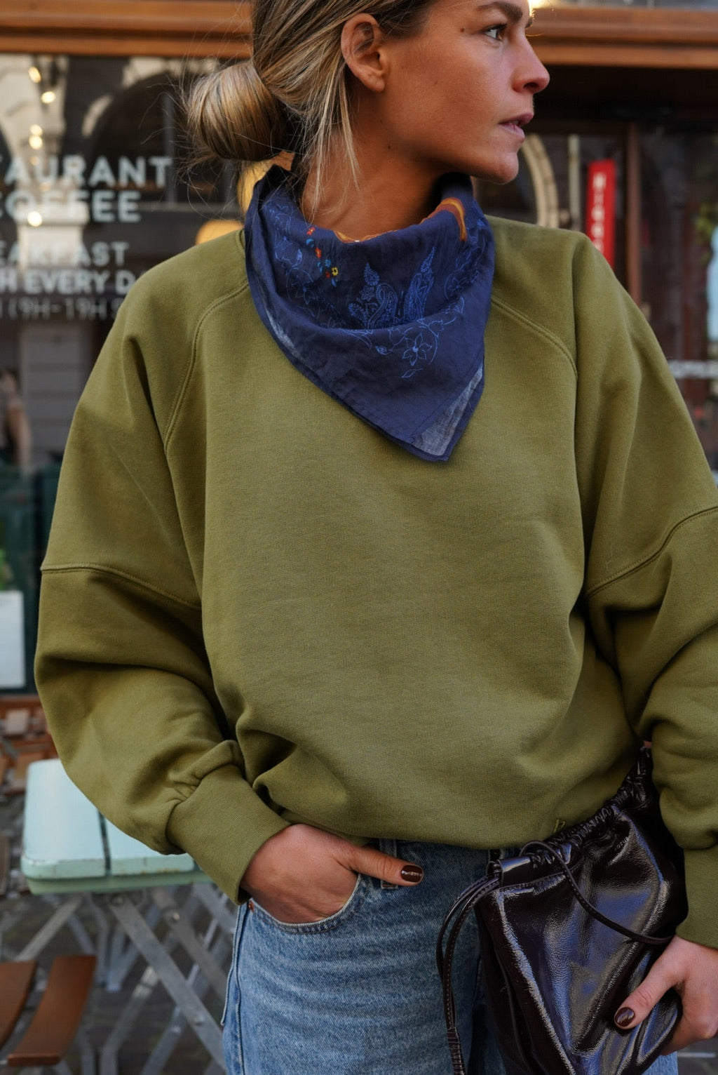 Georges Navy Pattern Scarf