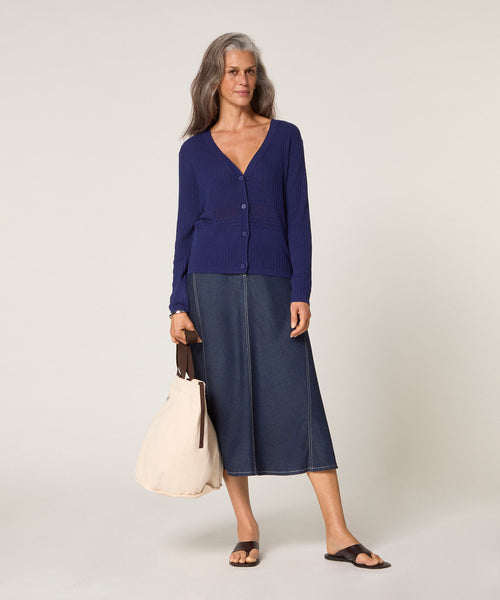 Chaleco cuello pico - Azul Marino - Mujer