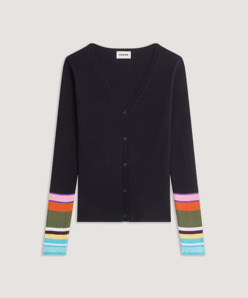 Chaleco cuello pico - Azul Marino - Mujer