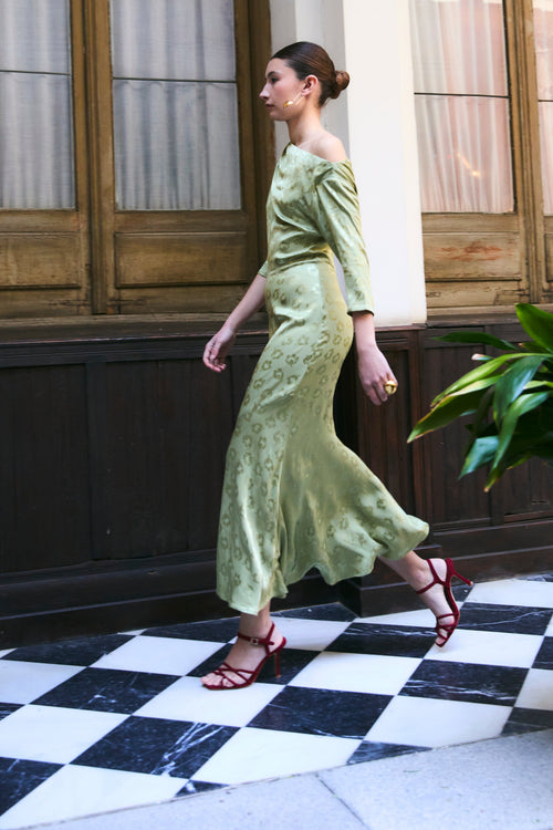 Robe Casilda Jacquard Beztas Olive