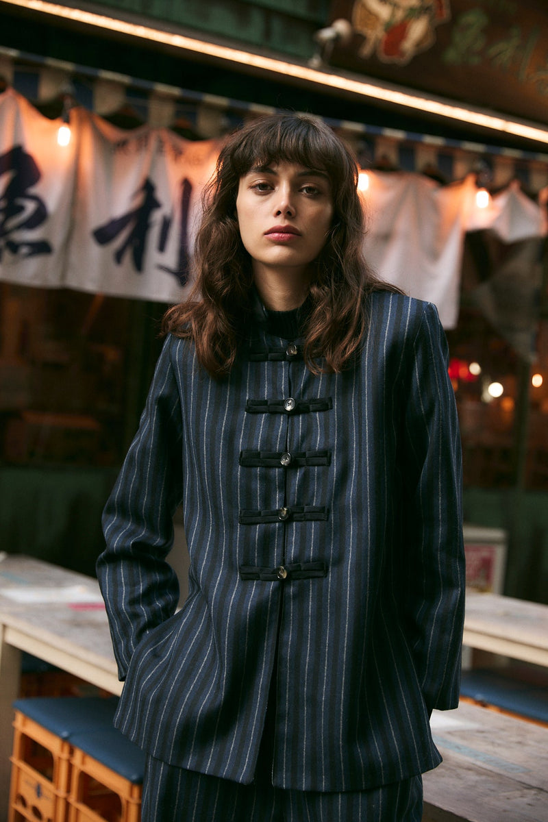 Veste Chiniski Rayé Marine