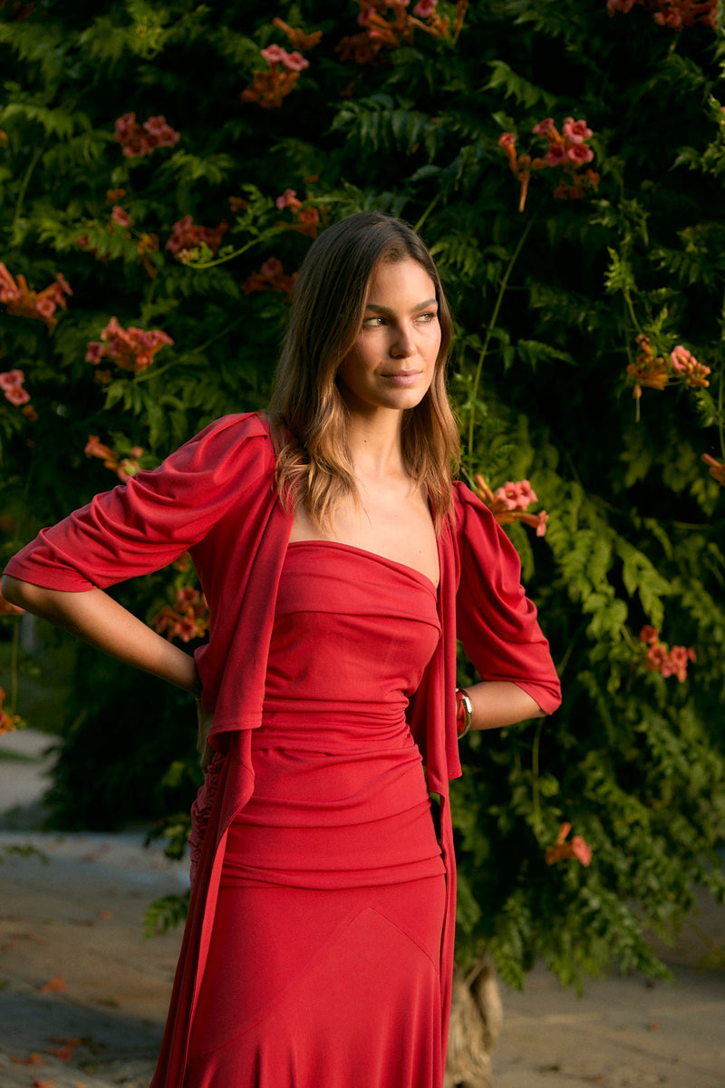Top Corina Maille Rouge
