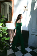 Pantalon Seventies Maille Vert