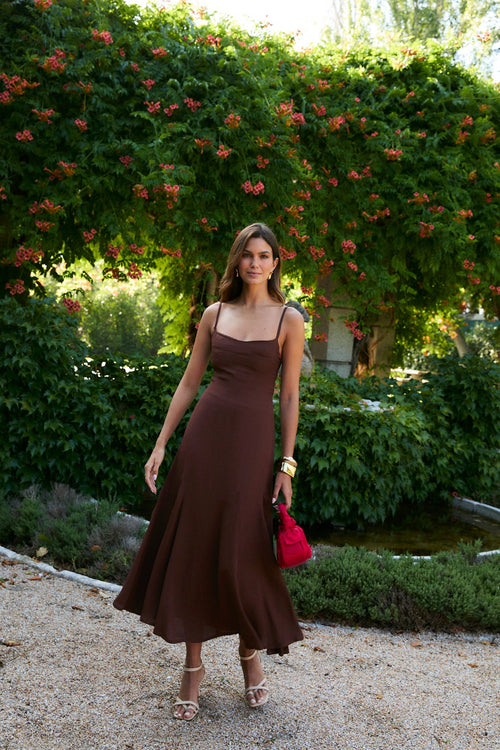 Robe Sirin Crêpe Marron