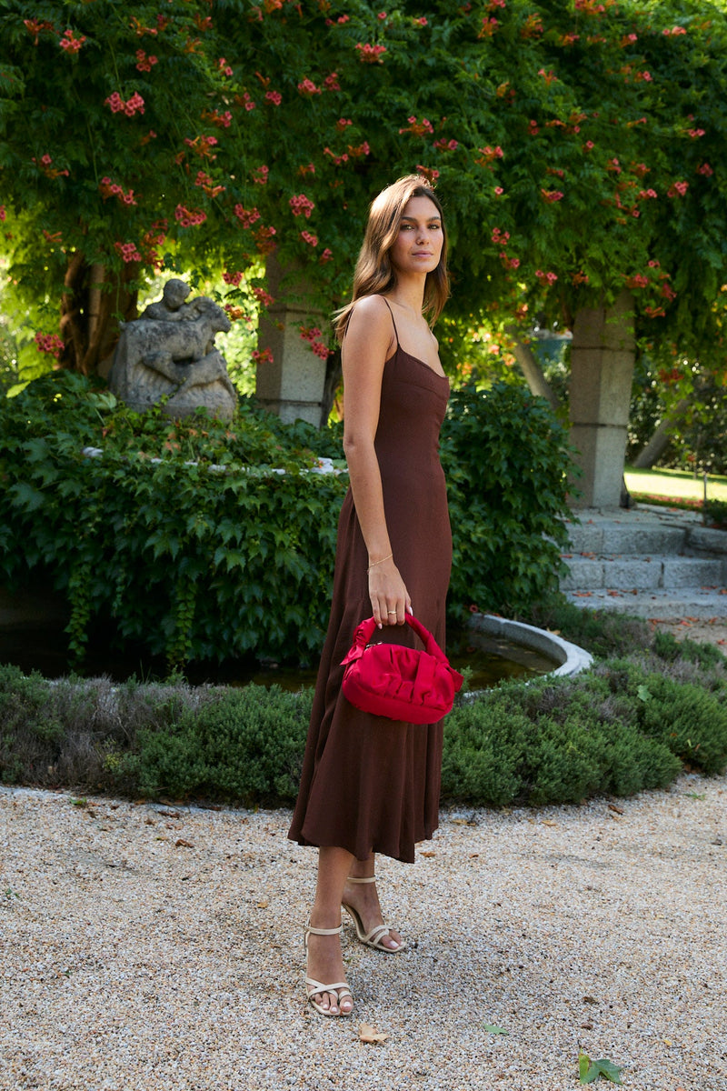 Robe Sirin Crêpe Marron