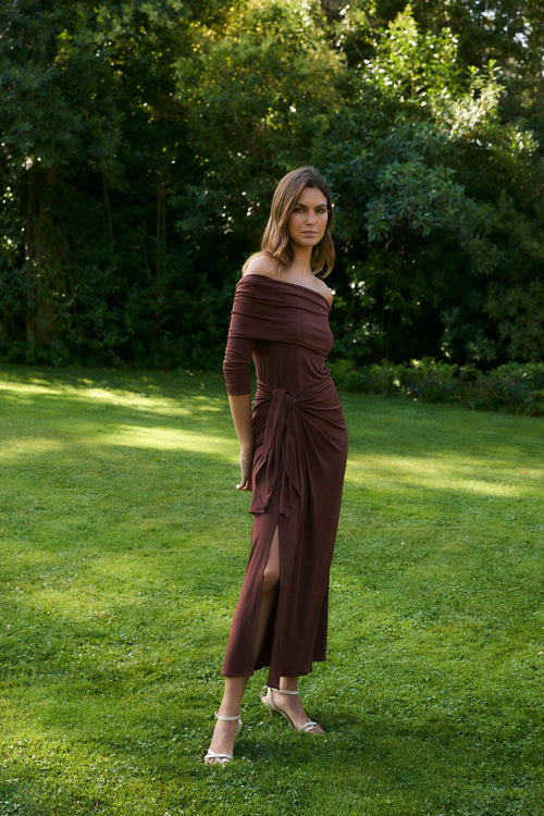Tunique Paréo Maille Marron