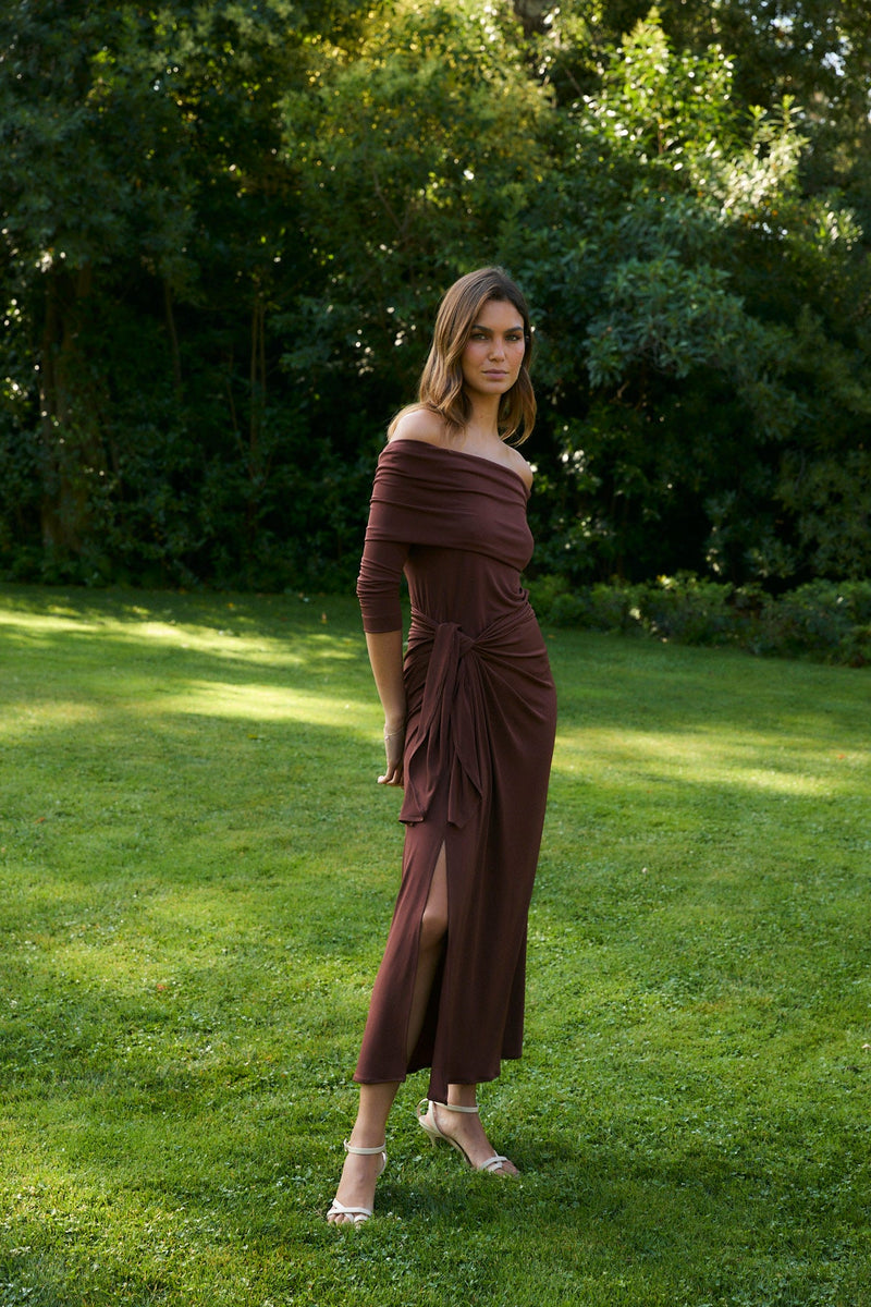 Tunique Paréo Maille Marron
