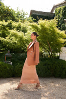 Jupe Lurex Maille Cuivre