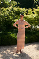 Jupe Lurex Maille Cuivre
