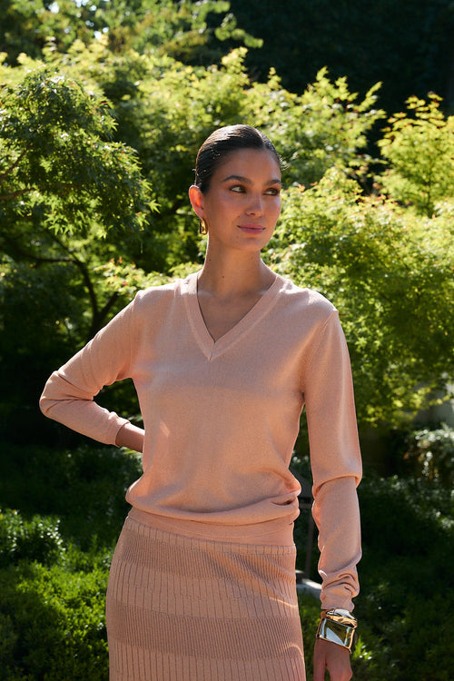 Top Lurex Maille Cuivre