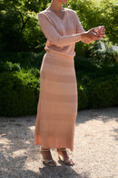 Jupe Lurex Maille Cuivre