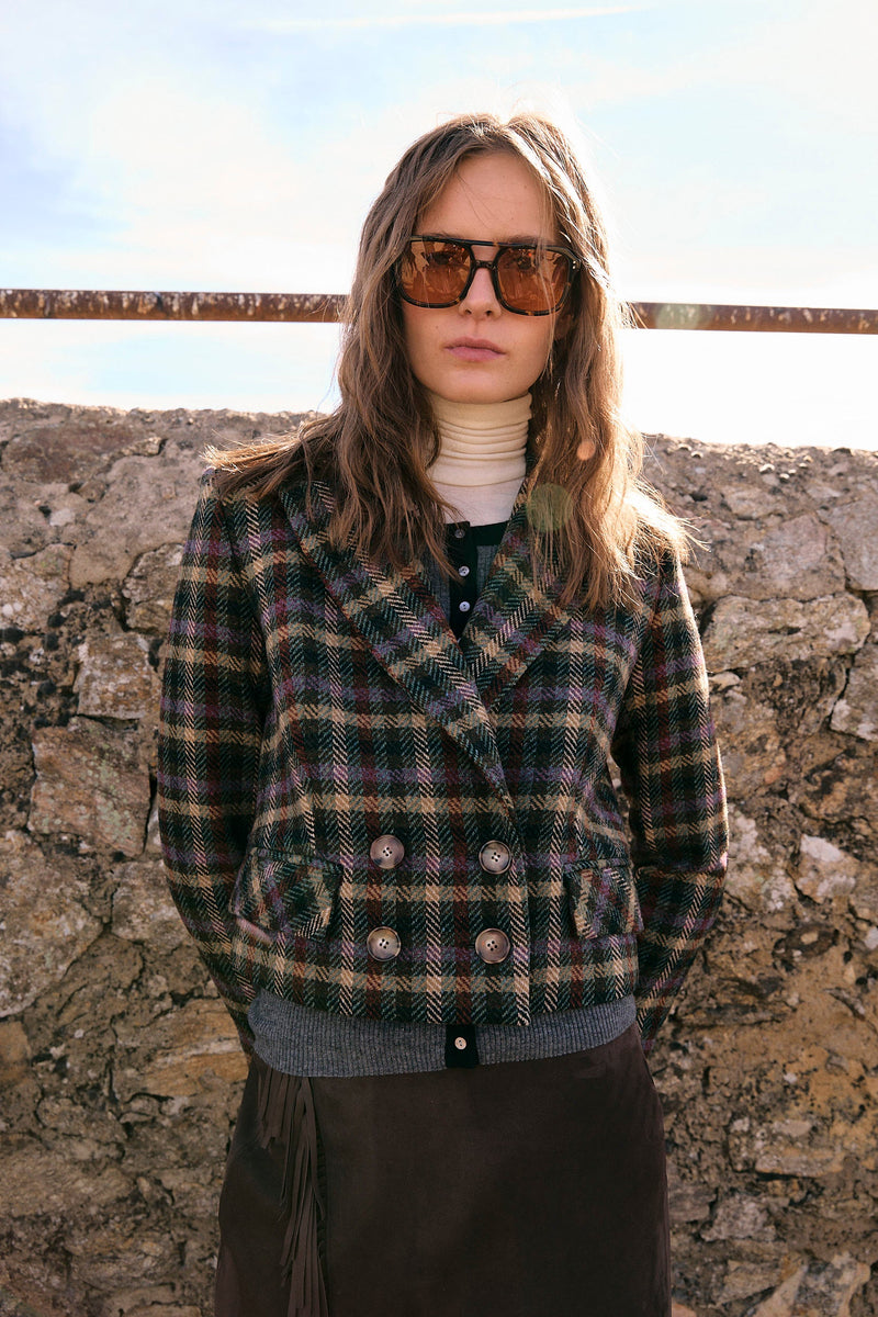 Veste Spencer Carreaux Violet