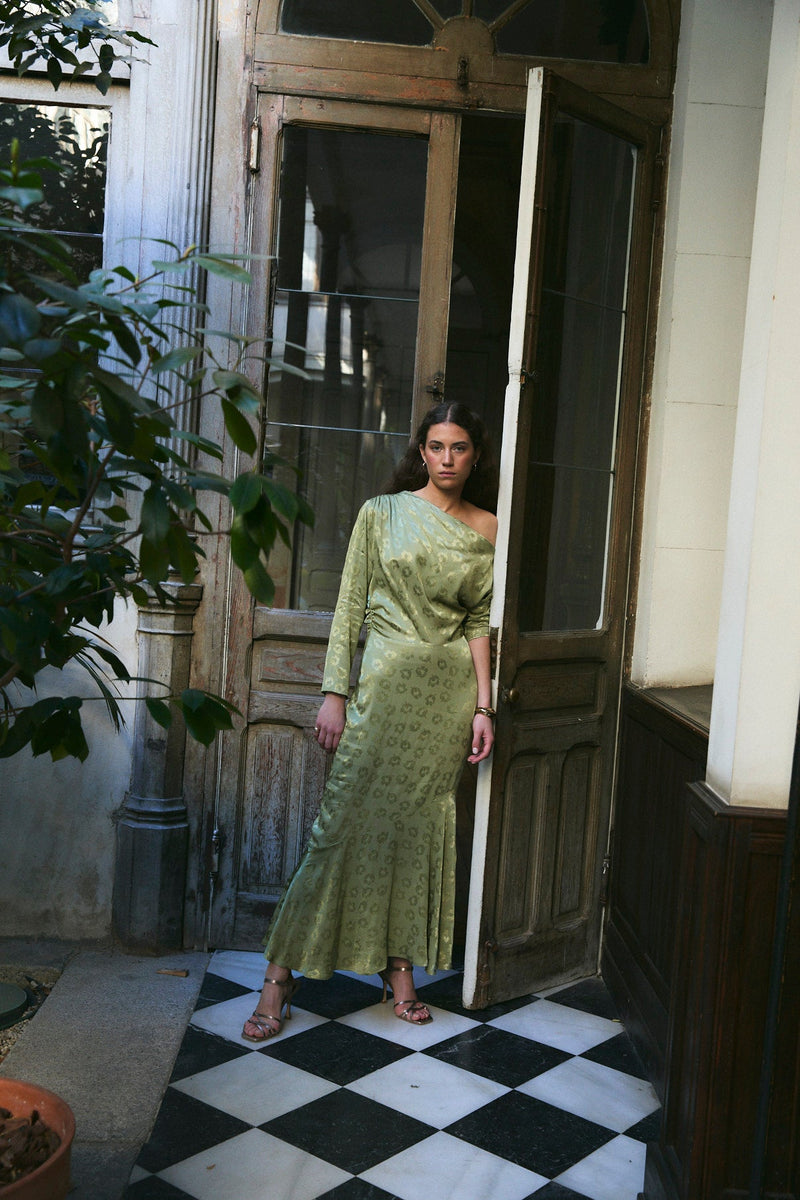 Robe Casilda Jacquard Beztas Olive