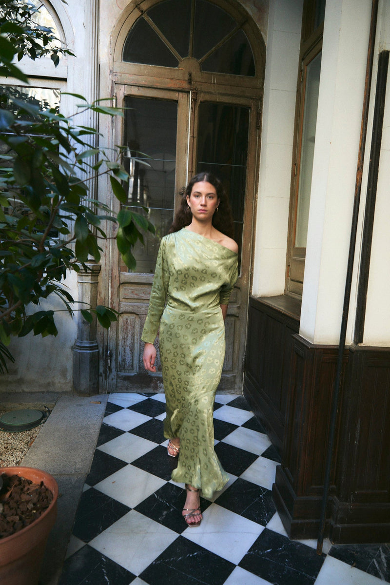 Robe Casilda Jacquard Beztas Olive