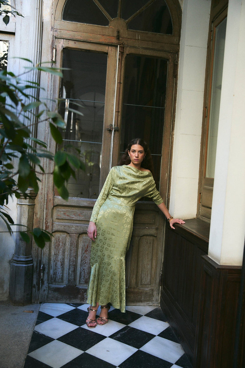 Robe Casilda Jacquard Beztas Olive