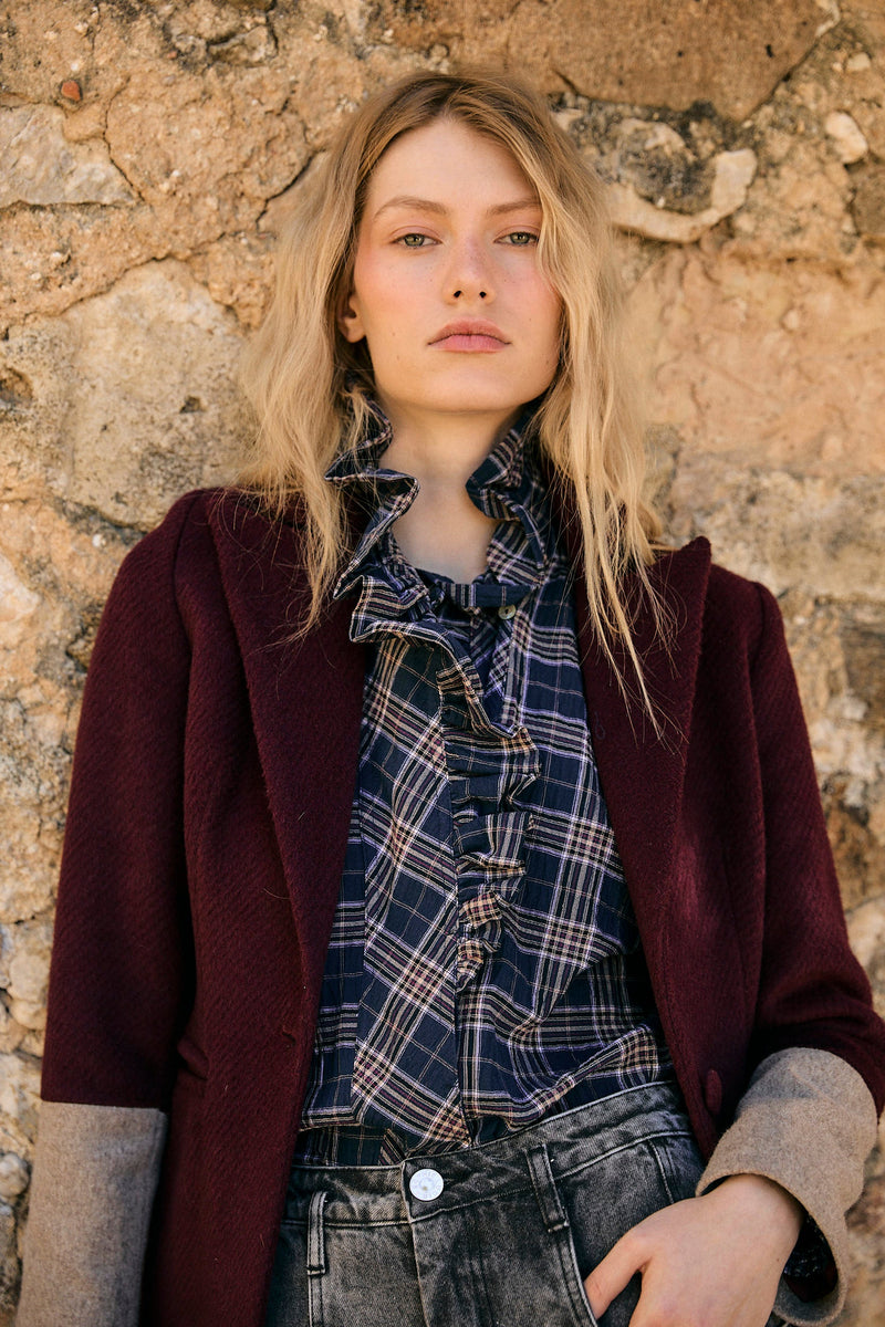 Blouse Maribel Carreaux Bleu