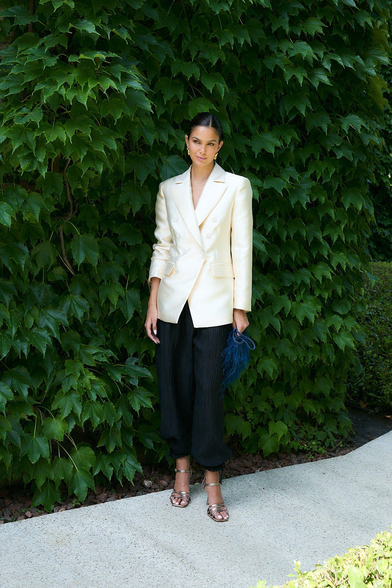Pantalon Bouffant Froissé Noir