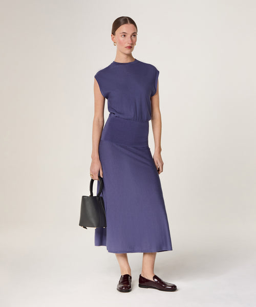 Vestido De Punto Con Cintura De Canalé - Violeta Parma - Mujer