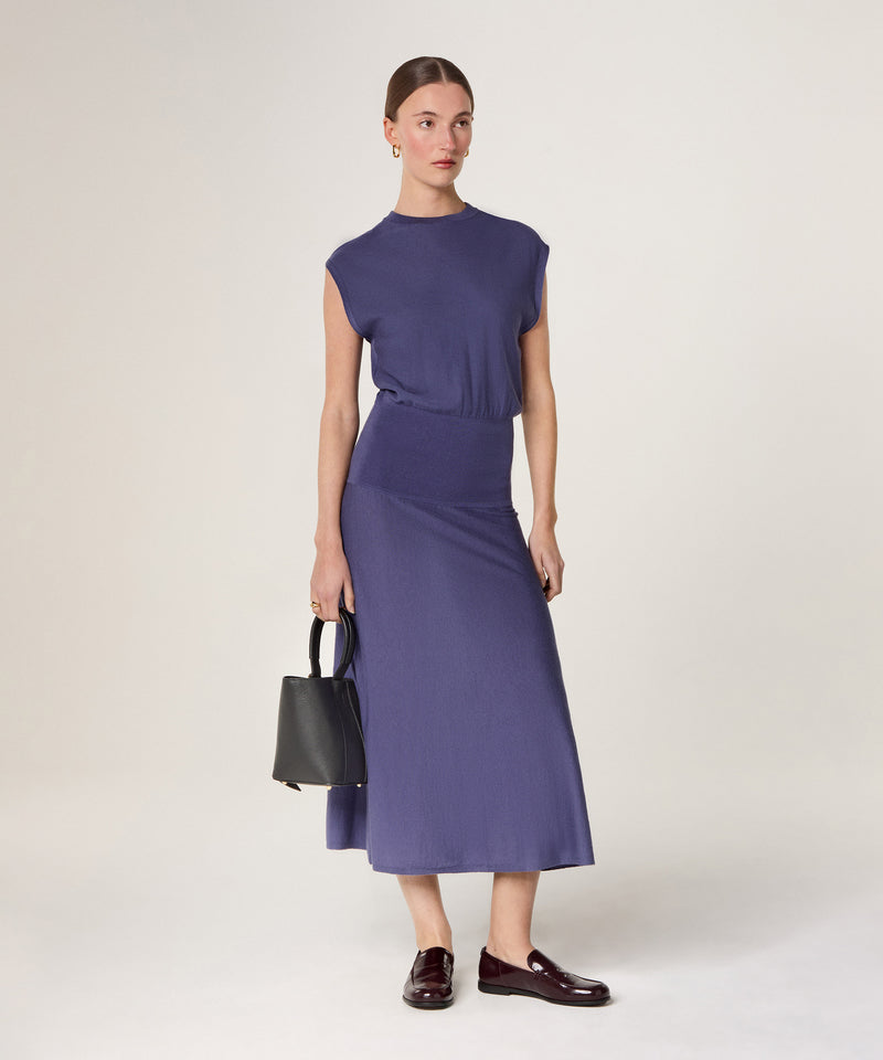 Vestido De Punto Con Cintura De Canalé - Violeta Parma - Mujer