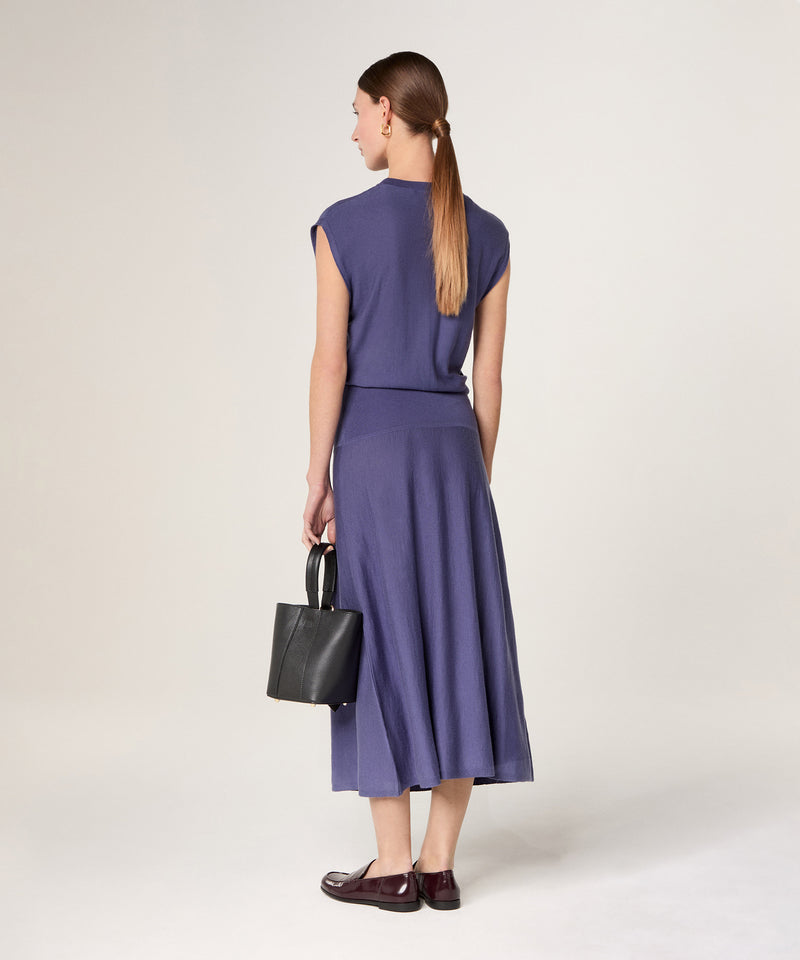 Vestido De Punto Con Cintura De Canalé - Violeta Parma - Mujer