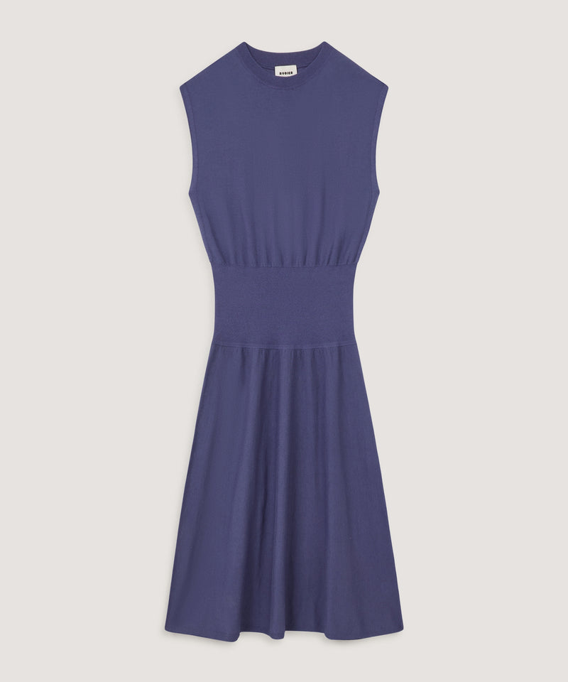 Vestido De Punto Con Cintura De Canalé - Violeta Parma - Mujer