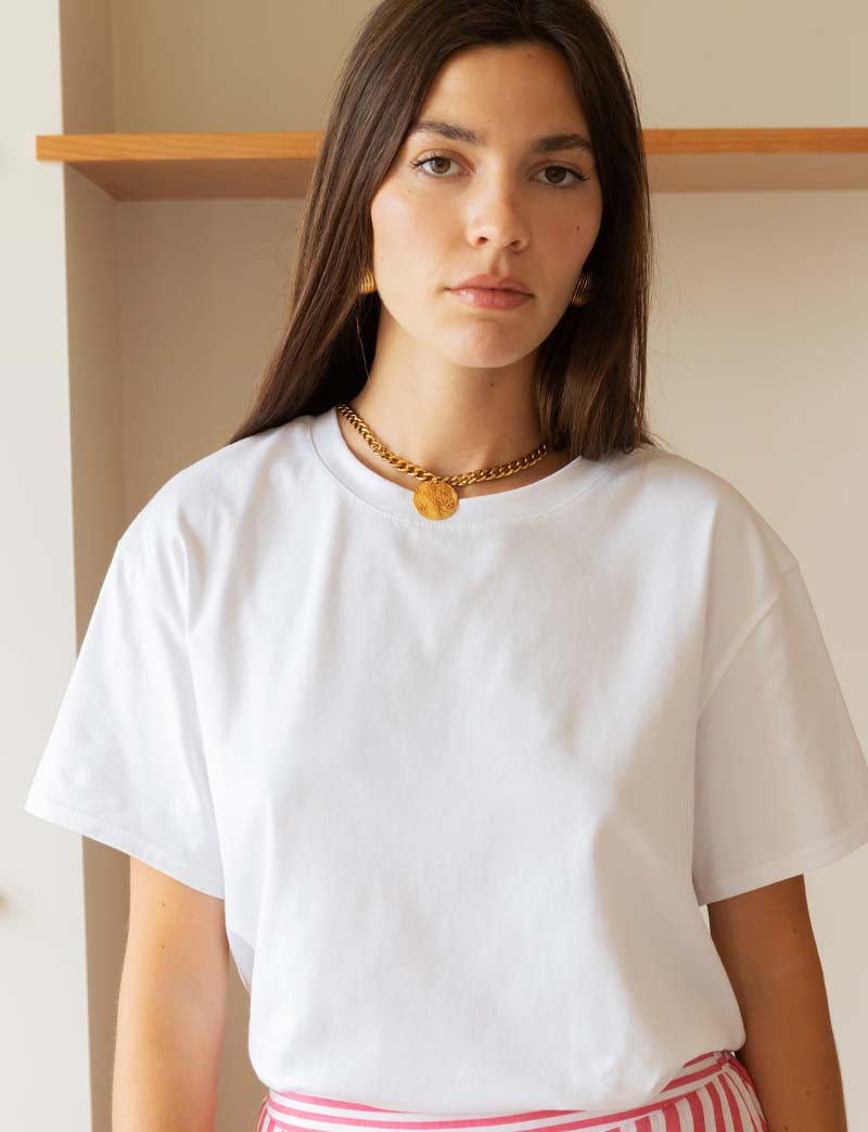 Biały T-shirt Sweet Peach