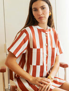 Robe À Rayures Terracotta Lena