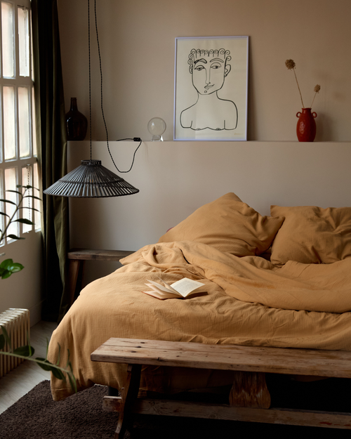 Housse De Couette - En Gaze De Coton 185G/M² - Miel