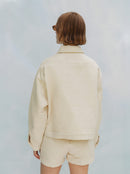 Veste unisexe AMOUR jacquard écru