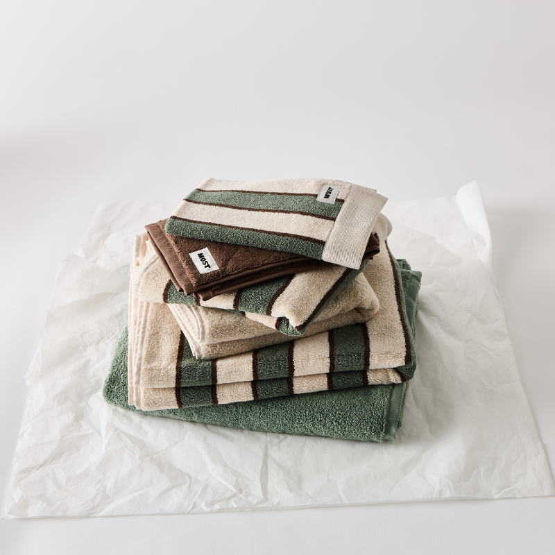 Bath Towel - Green Stripes