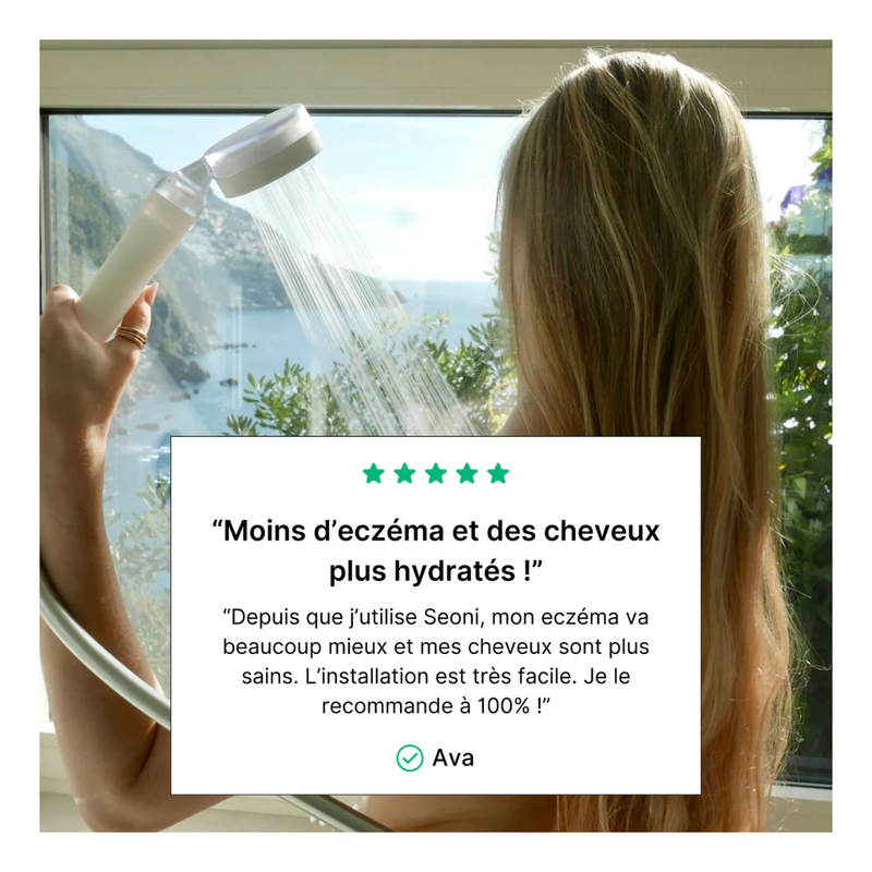 Pommeau de Douche Filtrant + 2 Filtres (4 mois de filtration)