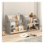 Bibliothèque & Étagère À Jouets Duo – Blanc & Gris