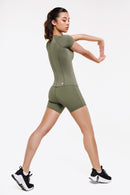 Top Power Manches Courtes - Forest Mist