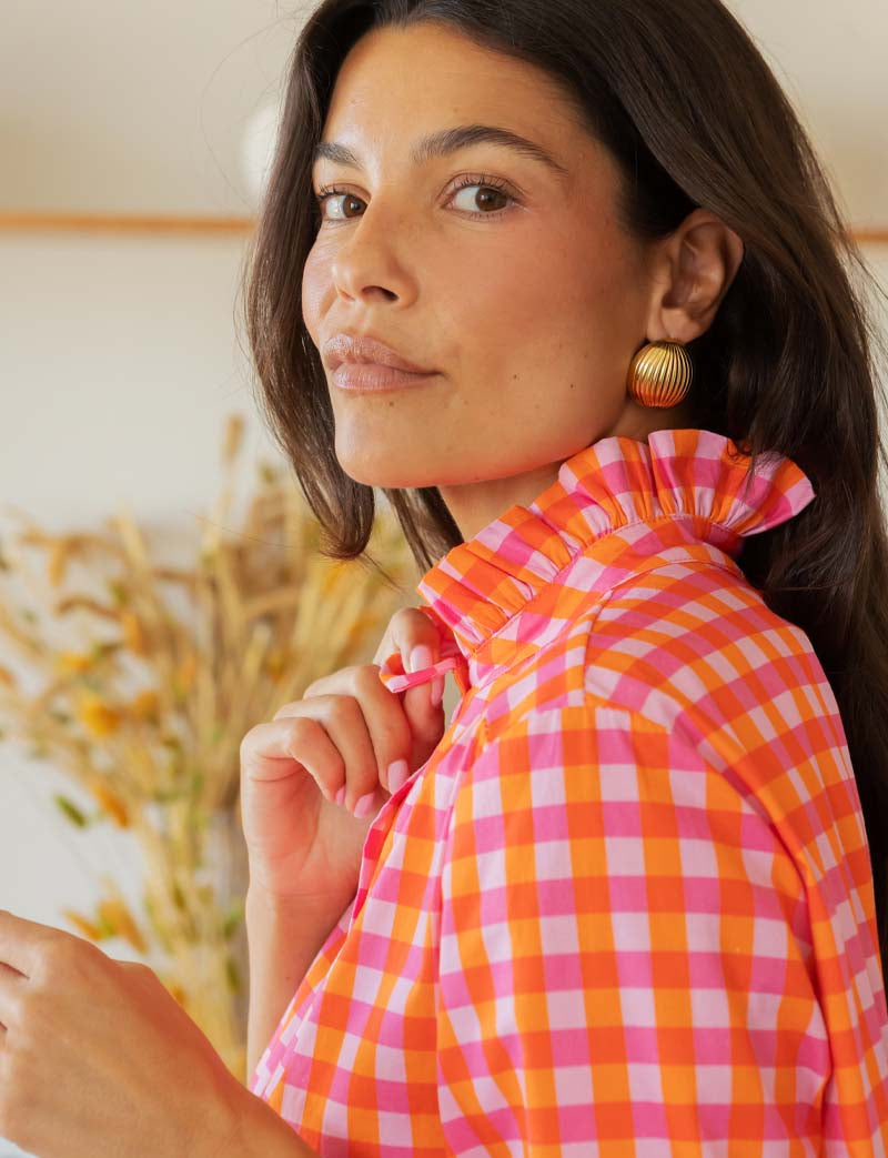 Robe Vichy Rose & Orange Yaiza