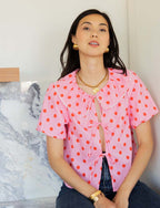 Blusa Rosa De Lunares Rojos Sofi