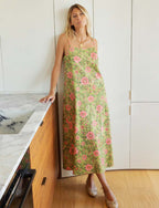 Robe Verte Fleurie Talia