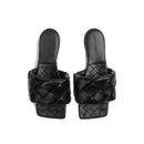 Sandales - Bottega Veneta Intrecciato Leather Flat - Black