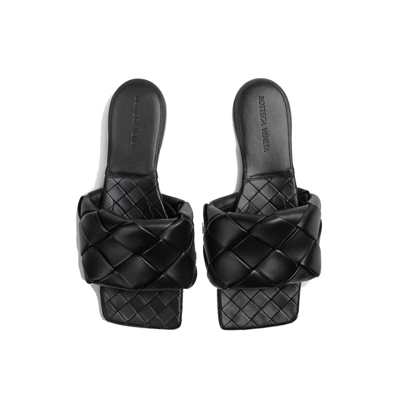 Sandales - Bottega Veneta Intrecciato Leather Flat - Black