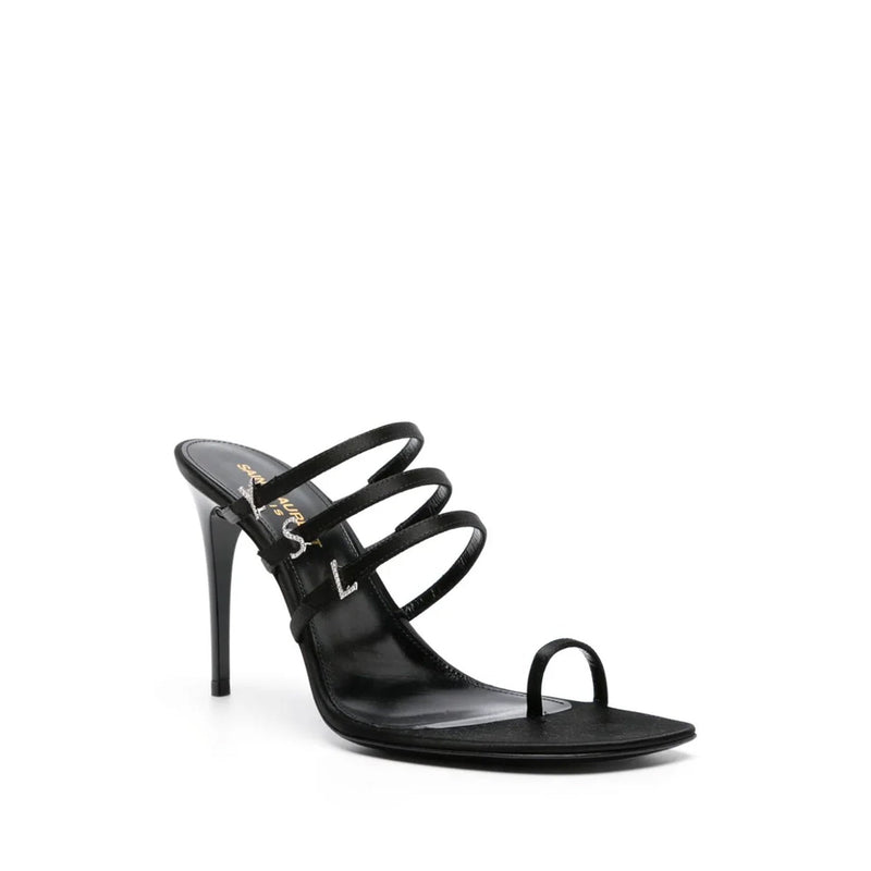 Sandales - Saint Laurent Jerry 95 Satin - Black